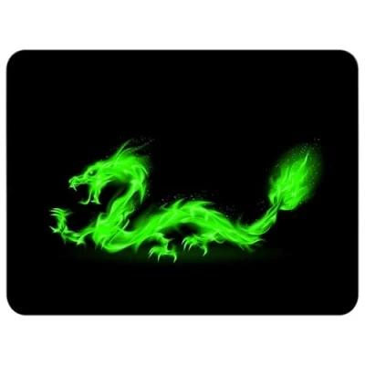 Image of Silent Monsters Mouse Mat Small 24 x 20 cm / 10 8 inches, Pad Design: Fire Dragon, Lasercut Edges, Mousemat for Office and Gaming, Mousepad Non Slip Rubber Base, Desk