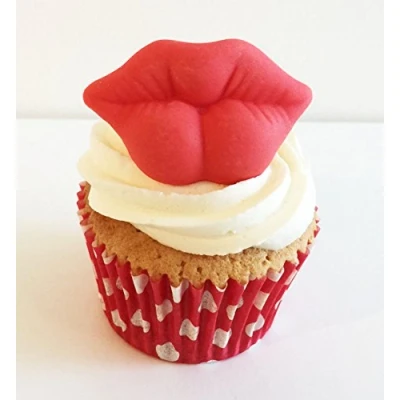 Image of 6 Large Red Sugar Lips Gorgeous, Edible &amp; Handmade with Love in The UK!