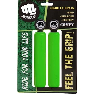 Image of Ridefyl RIFYL (Comfy) Grips Set for Bicycle or Mountain Bike, Green, Diameter 32 mm