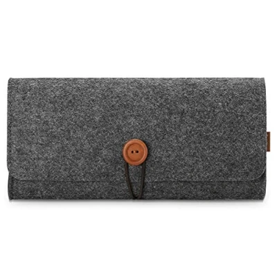 Image of ProCase Felt Carrying Case for Nintendo Switch Lite, Ultra Slim Portable Travel Carry Bag Professional Protective Pouch Lite 2019, with 5 Game Cartridges Holders Black
