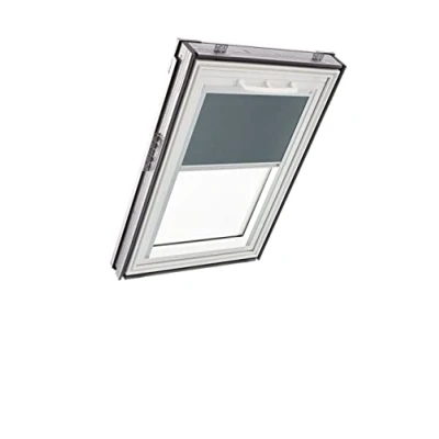 Image of Original Roto Blackout Roller Blind ZRV Almost complete Guide Rail Silver For Roof Windows Series Q Size 078/098 07/09 Colour Dark Grey