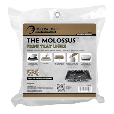 Image of ROLLINGDOG 18&quot; Paint tray liners 5PC roller use with tray,Easy to Clean Up and Change Colours