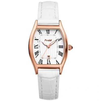 Image of JewelryWe Vintage Women Leather Watch: Barrel Shape Analog Quartz Watch Simple Elegant Casual Dress