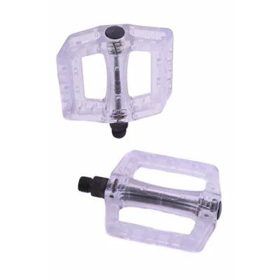 Image of NEW LIGHTWEIGHT BIKE POLYCARBONATE 9/16&quot; FLAT PLATFORM PEDALS CLEAR (PAIR)