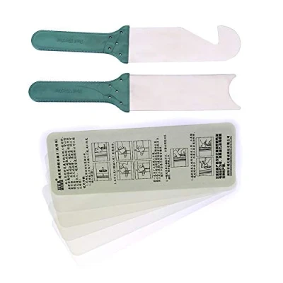 Image of Loboo Idea 7 Pieces Slip Door Lock Pick Tool Kit, Including 2 Pieces/Stainless Steel Bypass Sheets and 5 Plastic Lockpick