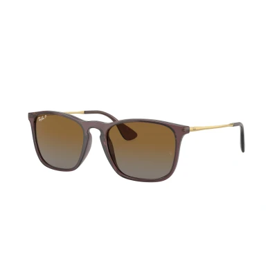 Image of Ray Ban Chris Unisex Sunglasses, Size: 54, Transparent brown