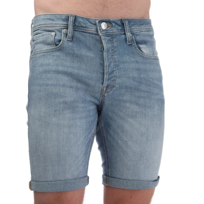 Image of JACK &amp; JONES Denim Shorts Regular Fit Cotton Blended for Men, Black or Blue (as8, Alpha, s, Regular, 657 Denim)