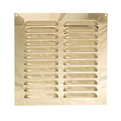 Image of TIMCO 1225PB Brass Timloc 9x9 Metal Internal Louvre Grille Vent Polished