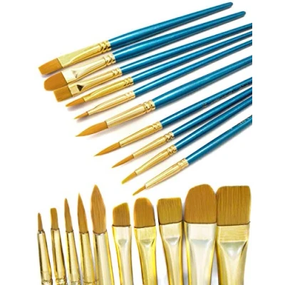 Image of HomeTools.eu Lot de 20 pinceaux à Peinture Aquarelle avec Manche Bleu et Pinceau Dessin pièces