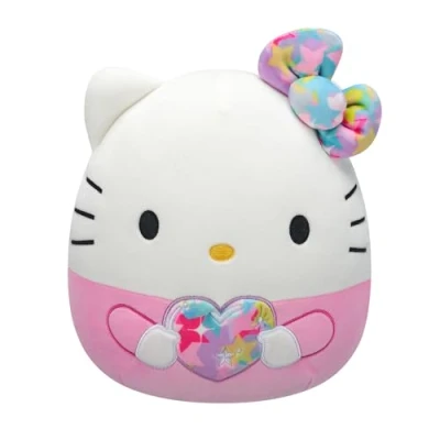 Image of Squishmallows Original Sanrio 10 Inch Starshine Hello Kitty Holding Rainbow Heart Official Jazwares Plush (Medium Sized)
