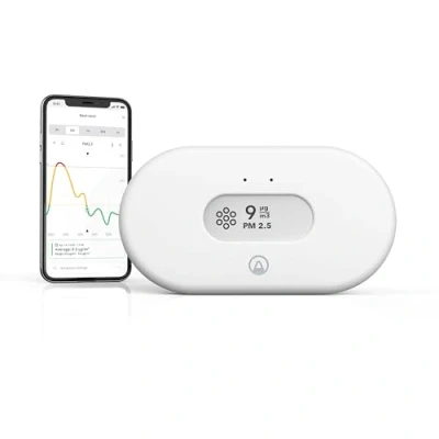 Image of Airthings View Pollution 2980 Air Monitor (Fine Dust, Humidity, Temperature) with WiFi Connection, Hub Functionality andamp; Calm Tech Display