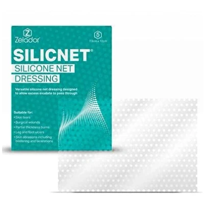 Image of Silicone Net Dressing 10x7.5cm x 5 for Skin tears, Scars, Surgical Wounds and ulcers