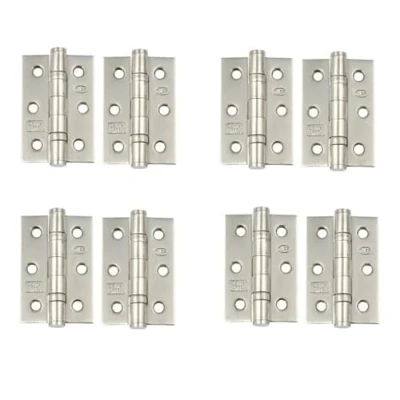Image of 75mm 3&quot; Chrome Finish Ball Bearing Hinges for Internal Doors, (3 Inch) Timber Door Hinge, Golden Grace (4 Pairs)