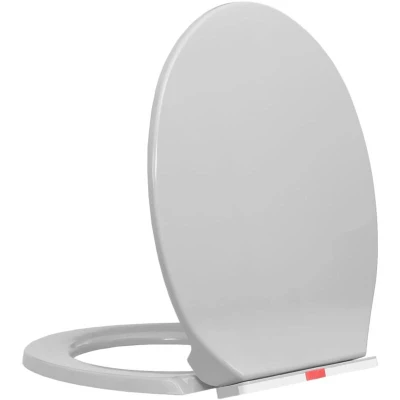 Image of vidaXL Soft Close Toilet Seat Quick Release Light Grey Oval