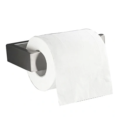 Image of Flybath Bathroom Toilet Roll Holder Without Cover 304 Stainless Steel Paper Tissue Wall Mounted, Brushed Silver