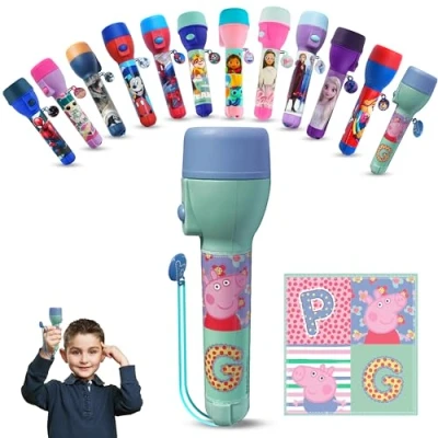 Image of SRV Hub Peppa PlG LED Big Torch, Kids Night Light Torches Super Bright for Xmas, Birthday and Thanksgiving Gifts Plastic Flashlight Toy Gift 3+ Years Size 16cm