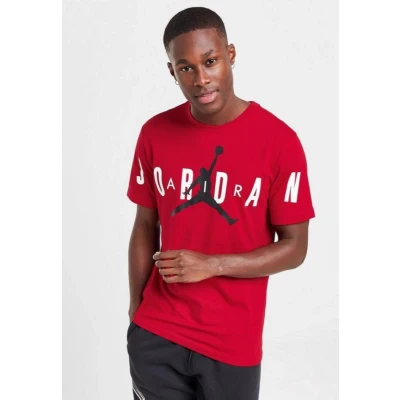 Image of NIKE Men&#039;s Air Jordan Stretch T Shirt DV1445 Red Tee (UK, Alpha, S, Regular, Red)