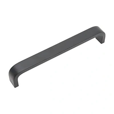 Image of Decoranddecor Sable D Shaped Aluminium Kitchen Cabinet Pull Handles (224mm Hole Center, Matt Black)
