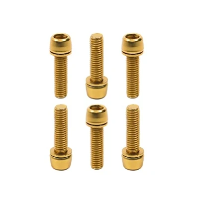 Image of Chooee Bike Stem Bolts 6PCS, M5 x 18mm Screw For MTB/Mountain Bike/Road Bicycle，Gold