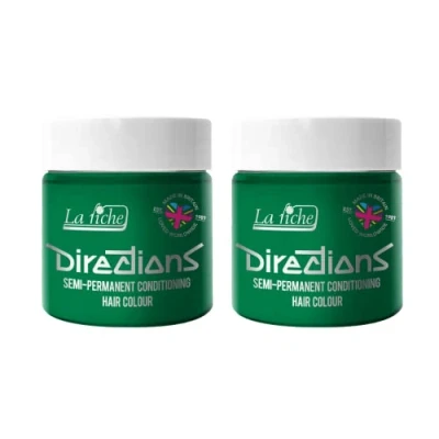 Image of 2x La Riche Directions Semi Permanent Hair Color 100ml Tub Apple Green