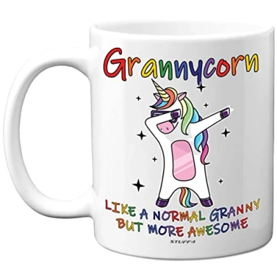Image of Granny Birthday Gifts Grannycorn Best Mugs, Happy Mug, Special Christmas Gran from Grandchildren, Funny Xmas Tea Coffee Cup Cups, 11oz Ceramic Dishwasher Safe Mugs