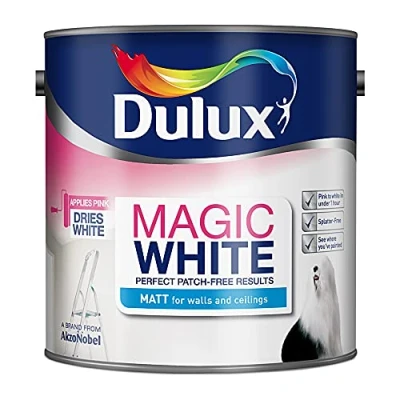 Image of Dulux Magic White Matt Emulsion Paint Pure Brilliant 2.5 Litre, 5275002