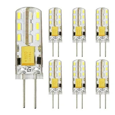 Image of Pack of 6 G4 LED 2 Watt 12 V AC DC 24 x 3014 SMD 6000 K Cool White Light Bulbs Replaces 20 W Halogen