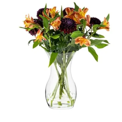 Image of TREND for HOME Glass Vase H: 25 cm Flower Tulips Bud Vases Flowers Clear Narrow Neck Modern Wedding Decor ⌀ 14 Lily