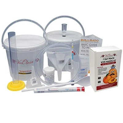 Image of 6 Bottle Wine Making Equipment Kit With Peach