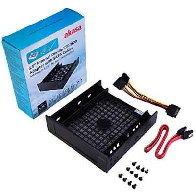 Image of Akasa 3.5&quot; Internal Device/SSD/HDD Adapter with SATA Cables 3 in 1 5.25&quot; to 2.5&quot;/3.5&quot; Bay Power Cable Data AK HDA 12