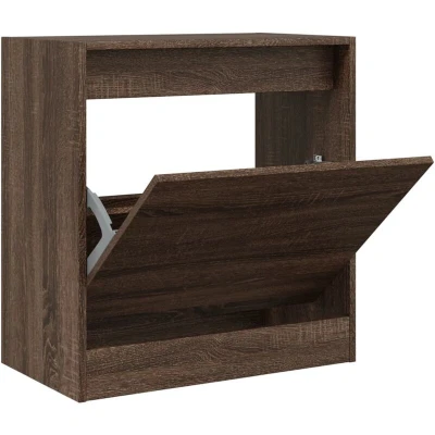 Image of vidaXL Shoe Cabinet Brown Oak 60x34x63.5 cm Engineered Wood