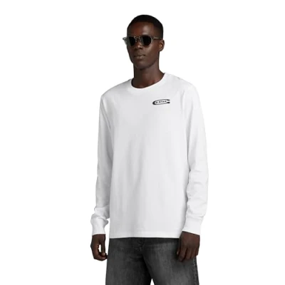 Image of G STAR RAW Men&#039;s Old School Chest Graphic T Shirt, White (white D23875 C336 110), XL