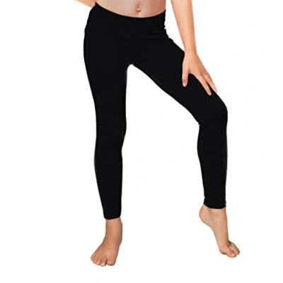 Image of Crazy Chick Children Black Cotton Full Length Leggings (7 8 Years, Black)