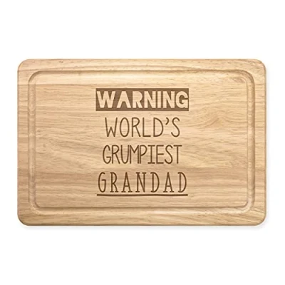Image of Warning World&#039;s Grumpiest Grandad Rectangular Wooden Chopping Board