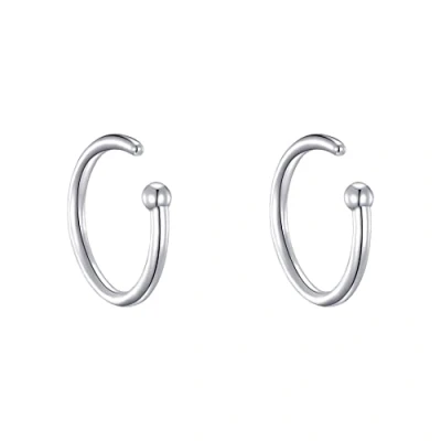 Image of Philip Jones Sterling Silver Micro Thread Hoop Earrings