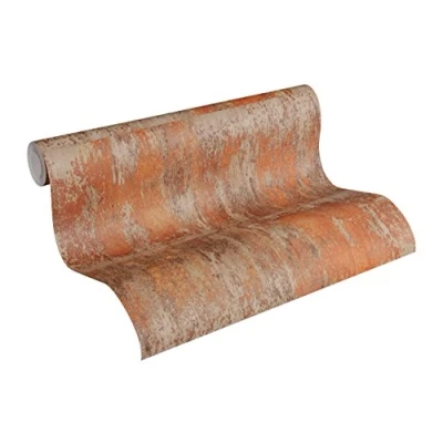 Image of A.S. Creation Bude Industrial Faux Rust Effect Wallpaper 36118 2 Copper/Brown
