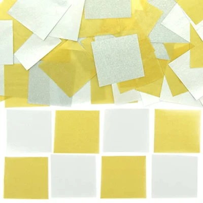Image of Baker Ross FE977 Gold &amp; Silver Coloured Mini Tissue Paper Squares Pack of 3000, Creative Art and Craft Supplies for Kids, Ideal Activities, Collages Displays