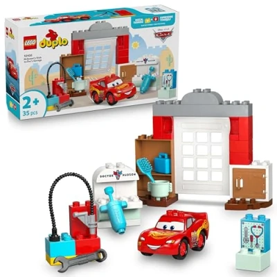 Image of LEGO DUPLO│Disney and Pixar McQueen&#039;s Visit to Doc&#039;s Garage incl. a Race Car Toy for Toddlers, Wash Tools &amp; Accessories Gift 2+ Year Old Boys Girls 10456