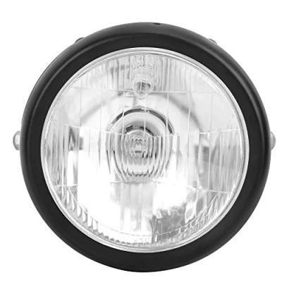 Image of Duokon Headlight honda CG125 bulb Retro Black Alloy Shell White Lens Round Motorcycle Front Fits for GN125