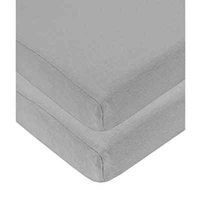 Image of Sasma Home 2 x cot Fitted sheets 120x60cm 100% Cotton, Soft breathable baby (Gray)