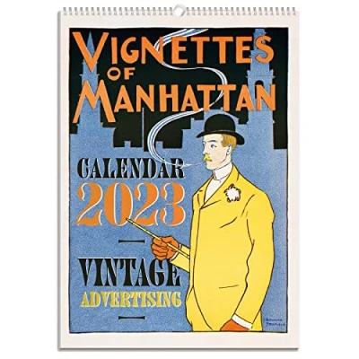 Image of Kokonote Vintage Advertising A3 Wall Calendar 2023 FSC® 11.7 x 16.5 inches 29.7 42 cm 12 Month Planner Family