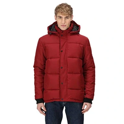 Image of Regatta Men&#039;s Farren Baffled Quilted Jackets, Syrah Red, M UK