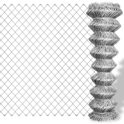 Image of vidaXL Chain Link Fence Galvanised Steel 15x0.8 m Silver