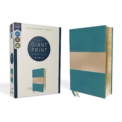 Image of Niv, Giant Print Compact Bible, Leathersoft, Teal, Red Letter Edition, Comfort