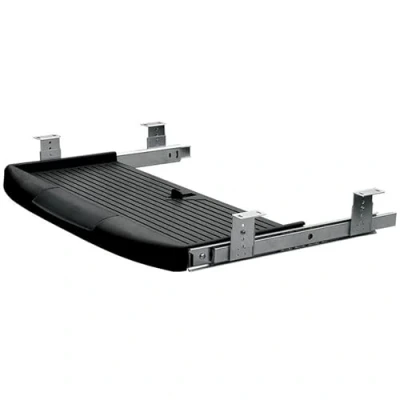 Image of Gedotec Keyboard Slide Under Table Mounting 1 Set Drawers for Desk Black Extendable Shelf with Storage Compartment &amp; Slots