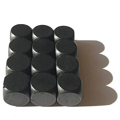 Image of Blank Wooden Dice for Board Games, Size 16 mm, Made in Germany (12 Dice, Black)