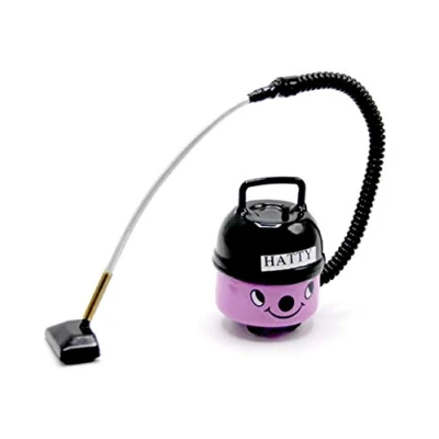 Image of Dolls House Pink Vacuum Cleaner Hoover Miniature Modern Cleaning Accessory