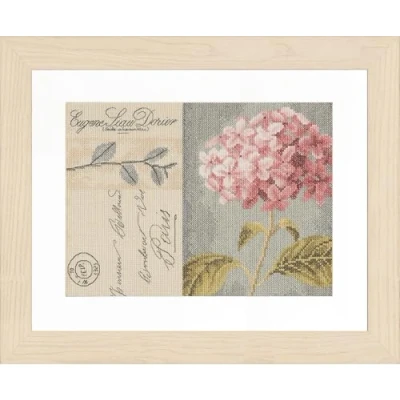 Image of Lanarte Counted Cross Stitch Kit: Hydrangea, Cotton, NA, 28 x 20cm