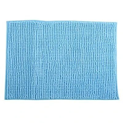 Image of MSV Chenille Deep Pile Bath Mat 40 x 60 cm Light Blue