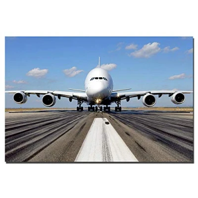 Image of HERWS Wall Canvas Airbus Aeroplane Poster Unframed Art Pictures Print For Living Room Home Decor Bedroom Kitchen Decoration